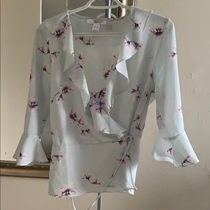 Floral wrap top